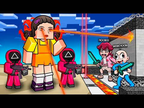 LA MUÑECA DEL CALAMAR vs la CASA SEGURA en Minecraft! 😱🏠 BEBÉ NOOB en MINECRAFT