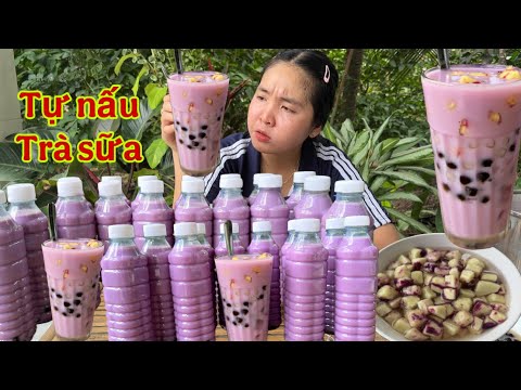 Lần Đầu Nấu Trà Sữa Khoai Môn Siêu Nhanh Tại Nhà | Huỳnh Như Vlogs