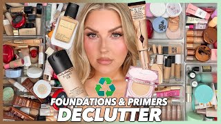 decluttering my FOUNDATIONS & PRIMERS! 🔪 so satisfying