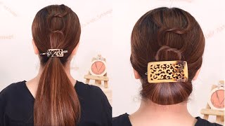 【ミディアムヘア/ロングヘア】ダウンスタイルと簡単な纏め髪