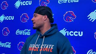 Boise State DE Jayden Virgin-Morgan talks ahead of game against Western Michigan on Sept. 22, 2026