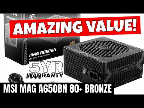 BEST Budget PC Power Supply MSI MAG A650BN  80+ Bronze 5 Year Warranty