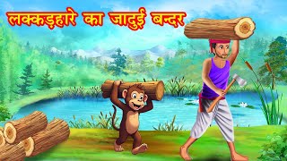 लक्कड़हारे का जादुई बन्दर  | jadui kahani | Hindi cartoon story | cartoon | hindi kahaniya