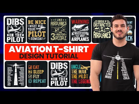 Aviation T-Shirt design Tips & Tricks II T-Shirt Design In Bangla Part 17