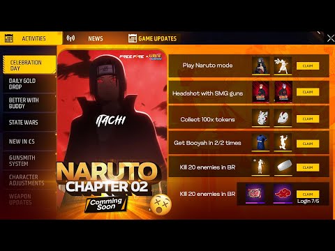 Claim Naruto Chapter 2 Confirmed Bundles 🥳 - Itachi , Madara , Obito …. FF NEW EVENT TODAY