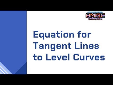 Equation for Tangent Lines To Level Curves