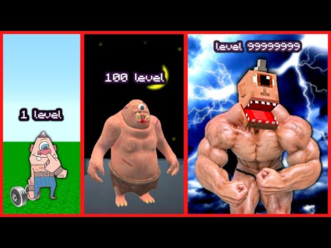 1 LEVEL, 20 LEVEL, 999999 LEVEL KASLI TEPEGÖZLE DÖVÜŞÜRSEN ÖLÜRSÜN! 😱 - Minecraft