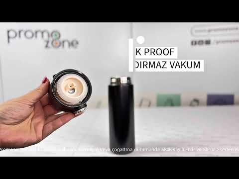 350 ml Dijital Isı Göstergeli ve Kilitli Kapaklı Çelik Termos Promozone