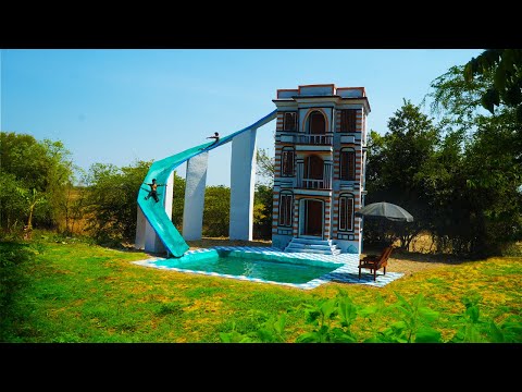 [Full] Build A Mud Resort House And Water Slide, Sky Bridge With A Pool