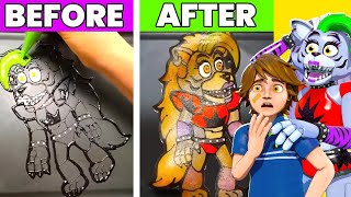 MOST INSANE FNAF Pancake ART EVER ! REACT with Roxanne Wolf and Gregory