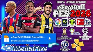 ✅ eFootBall PES 2026 PPSSPP Download MEDIAFIRE 100% Atualizado Gráficos HD Offline ANDROID 