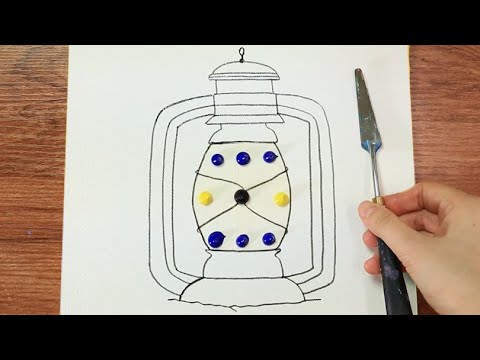 Lamp Holds Sea-Acrylic Painting on Canvas Step by Step #413-Satisfying ASMR #StayHome - Serena Art