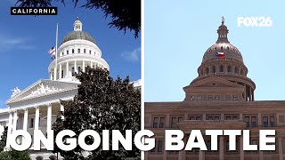 The battle between California and Texas