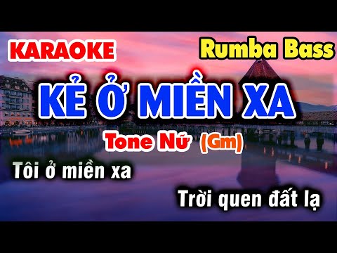 Karaoke Kẻ Ở Miền Xa Tone Nữ | Nhạc Sống 9669 Rumba GUITAR BASS