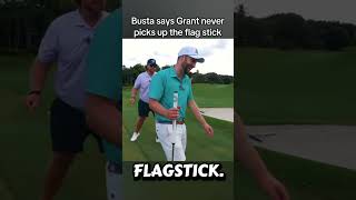 Busta says Grant doesn't pick up flag sticks #youtubegolf #golf #funny #shorts #bustagolfs #bds