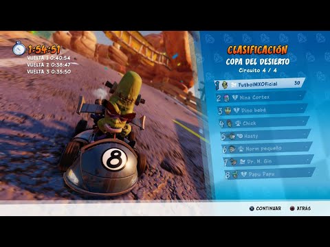 Crash CTR | Pista Cañon Dingo | Termino en Primer Lugar con Frank N. Brio | Dificultad Dificil