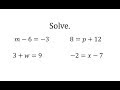 Solving Linear Equations and Operations