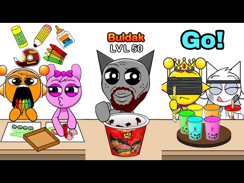 Incredibox Sprunki Challenge Emoticon Mukbang | Cartoon Animation | MOMOSTUDIO