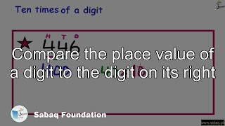 Compare the place value of a digit to the digit on its right