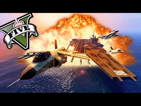 GTA 5 Online - EL ASALTO AL PORTAAVIONES GIGANTE!! LOL - y un final muy epico xD - NexxuzHD