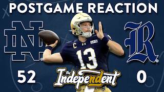 Notre Dame shuts out Rice 52-0 in home opener. Marcus Freeman's never let up in dominant Irish win.