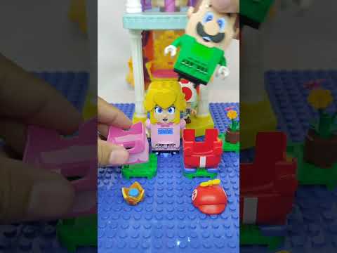 Lego Propeller Peach and Luigi Pretending Princess Peach exchanged power suits 122.5 #toys #shorts