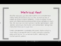 Understanding Metrical Feet in Poetry