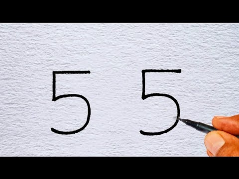 Shiv Lingam Drawing From Number 55 |How to draw shiv Lingam easy | Number Drawing