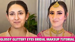 Glossy Glittery Eyes Bridal Makeup MINI TUTORIAL by @Sakshi Gupta Makeup Studio & Academy #YouTube