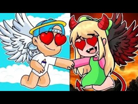 UN ANGEL Y UN DEMONIO SE ENAMORAN EN MINECRAFT 😇👿 PECHOCHIN Y NANI DEMONIO💋ROLEPLAY