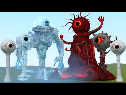 EVOLUTION OF FROZEN WATER EYE TOWER MONSTER VS  WATER EYE TOWER NIGHTMARE In Garry's Mod