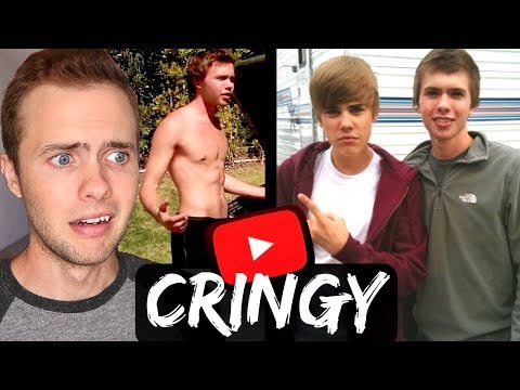 REACTING TO MY OLD CRINGY VIDEOS Ft. JUSTIN BIEBER