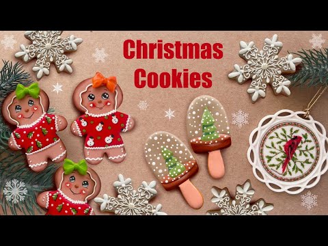 Christmas Royal Icing Cookies. How to use Candies with molds.