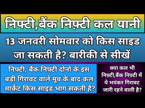 निफ़्टी,बैंकनिफ्टी में कल किस लेवल से गिरावट हो सकती है?Nifty & BankNifty Prediction for Monday