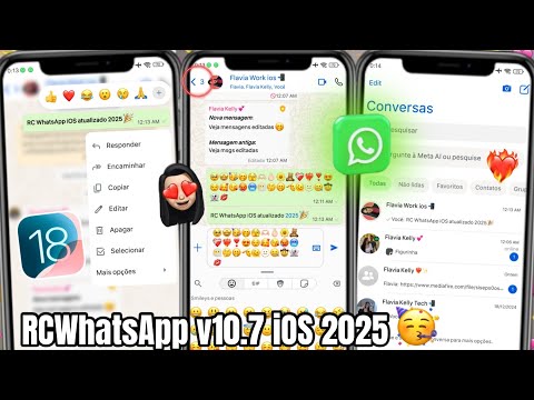 CHEGOU 🎉 RCWHATSAPP iOS V10.7 🥳 WHATSAPP ESTILO IPHONE 2025 | EMOJIS iOS + TEMA iOS | COM SEU NÚMERO