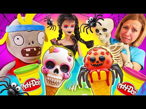 Wednesday prépare une glace inhabituelle🍦🕷 Jeux avec play doh pour filles