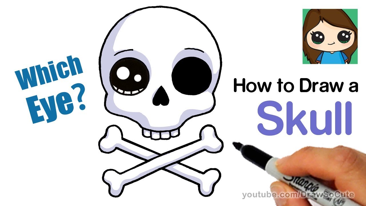 How to Draw a Skull and Cross Bones Easy