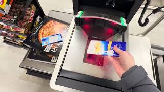 YIG self checkout 2026: frozen pizza and chocolate 