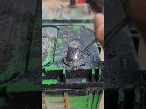 The damaged battery headisrepaired. #Battery #Repair