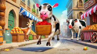 Hungry Cow Calf Fruit Heist! Epic Farm Chase | Funny Animals