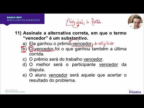 EXERCÍCIOS DE PORTUGUÊS (BANCA IBFC) - Professora Pamba