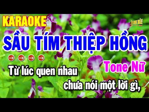 Karaoke Sầu Tím Thiệp Hồng Tone Nữ Nhạc Sống Dễ Hát Nhất 2025 | Thanh Hải