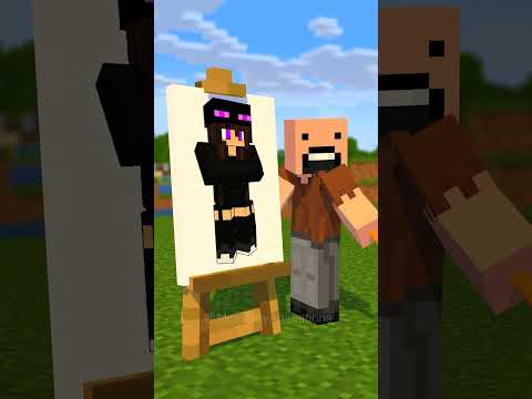 HELP Herobrine DRAW Ender Girl VS Entity VS Notch (Bones - Imagine Dragons) #herobrine #shorts