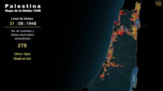 Palestina Mapa cronológico de la Nakba (versión en español)