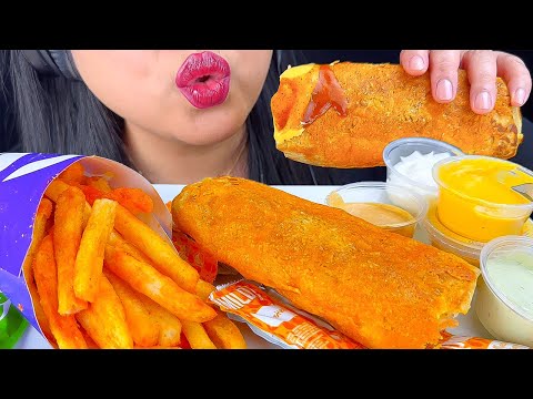 ASMR TACO BELL GRILLED CHEESE BURRITO WITH NACHO CHEESE FRIES | MUKBANG | EATING SOUNDS | ASMR Phan