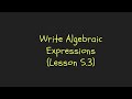 Exploring Algebraic Expressions and Operations