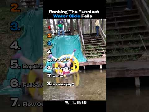 Ranking The Funniest Water Slide Fails😭😭