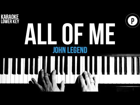 John Legend – All Of Me Karaoke SLOWER Acoustic Piano Instrumental Cover Lyrics LOWER KEY