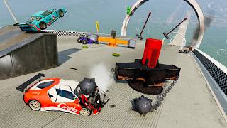 Racing Down Huge Dangerous Ramp