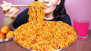 Eating Spicy Maggie Masala Noodles and Boiled fry Egg #ASMR/EATING SHOW BIG BITES #MUKBANG